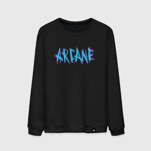 Мужской свитшот хлопок Arcane league of Legends neon logo