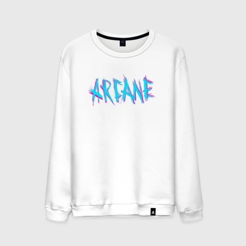 Мужской свитшот хлопок Arcane league of Legends neon logo