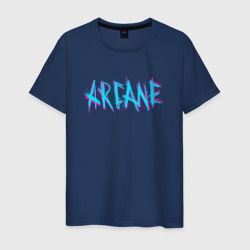 Arcane league of Legends neon logo – Футболка из хлопка с принтом купить со скидкой в -20%