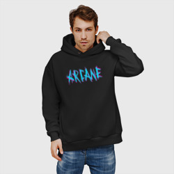 Мужское худи Oversize хлопок Arcane league of Legends neon logo - фото 2