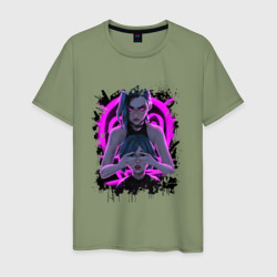 Мужская футболка хлопок League of Legends Jinx neon, Arcane