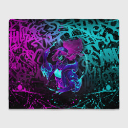 Плед 3D KDA neon graffiti league of Legends