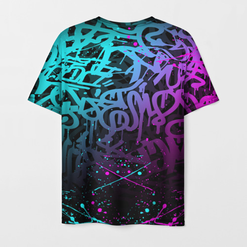 Мужская футболка 3D KDA neon graffiti league of Legends, цвет 3D печать - фото 2