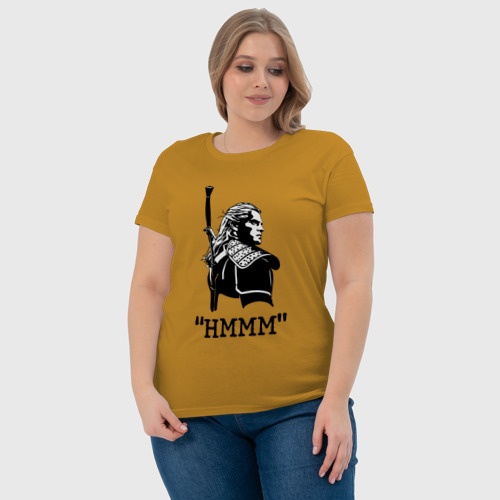 Женская футболка хлопок с принтом The Witcher HMMM, фото #4