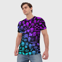 Мужская футболка 3D Undertale neon pattern узор - фото 2