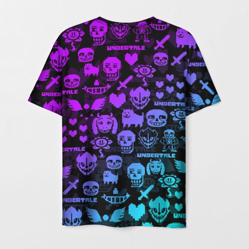 Мужская футболка 3D Undertale neon pattern узор, цвет 3D печать - фото 2