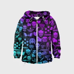 Детская ветровка 3D Undertale neon pattern узор