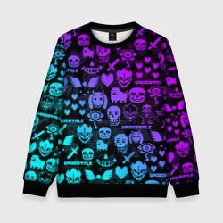 Детский свитшот 3D Undertale neon pattern узор