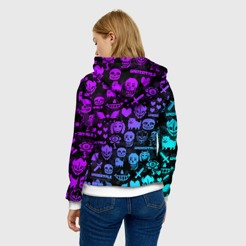 Женская толстовка 3D Undertale neon pattern узор, цвет 3D печать - фото 4