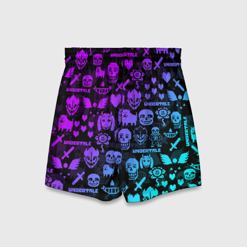 Детские спортивные шорты 3D Undertale neon pattern узор, цвет 3D печать - фото 2