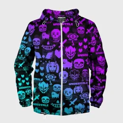 Мужская ветровка 3D Undertale neon pattern узор