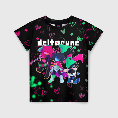 Детская футболка 3D Герои игры Deltarune neon, цвет 3D печать