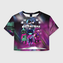 Женская футболка Crop-top 3D Deltarune Герои в бой!