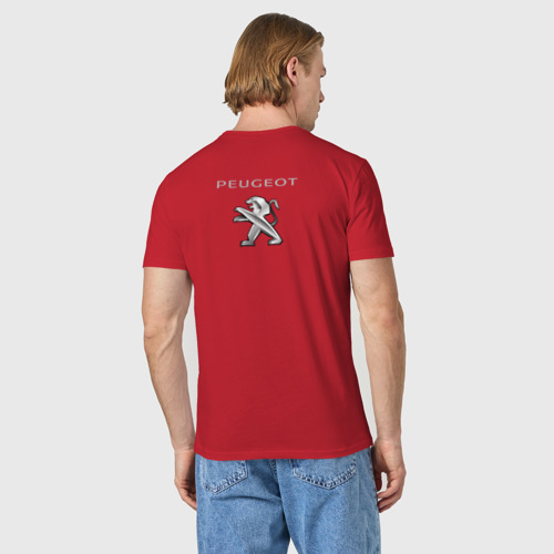 Мужская футболка хлопок Lion/Peugeot, цвет красный - фото 4