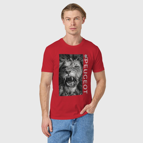 Мужская футболка хлопок Lion/Peugeot, цвет красный - фото 3