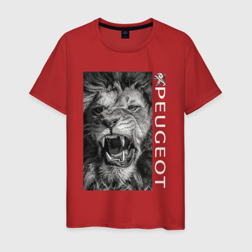 Мужская футболка хлопок Lion/Peugeot, цвет красный