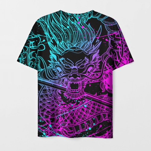 Мужская футболка 3D KDA neon dragon league of Legends, неоновые брызги, цвет 3D печать - фото 2