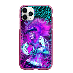 Чехол для iPhone 11 Pro Max матовый KDA neon dragon league of Legends, неоновые брызги