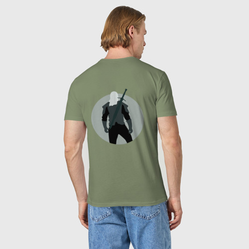 Мужская футболка хлопок The Witcher эмблема две стороны, цвет авокадо - фото 4