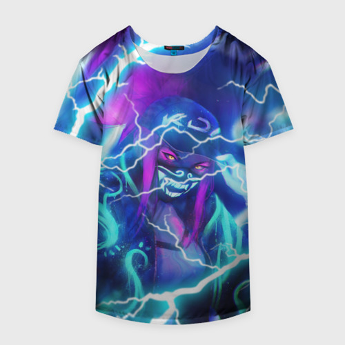 Накидка на куртку 3D KDA flashlight neon КДА в маске league of Legends, цвет 3D печать - фото 4