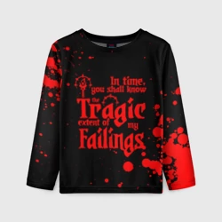 Детский лонгслив 3D Darkest dungeon red, брызги крови
