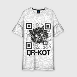 Детское платье 3D QR код котик