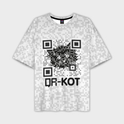 Мужская футболка oversize 3D QR код котик