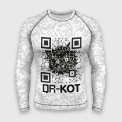 Мужской рашгард 3D QR код котик