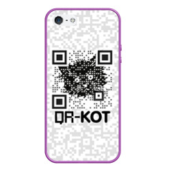Чехол для iPhone 5/5S матовый QR код котик