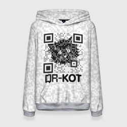 Женская толстовка 3D QR код котик