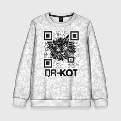 Детский свитшот 3D QR код котик