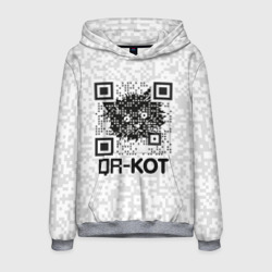 Мужская толстовка 3D QR код котик