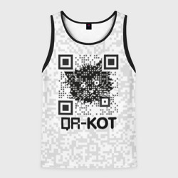 Мужская майка 3D QR код котик