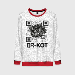 Женский свитшот 3D QR код котик