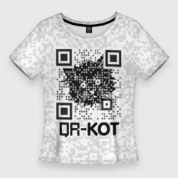 Женская футболка 3D Slim QR код котик