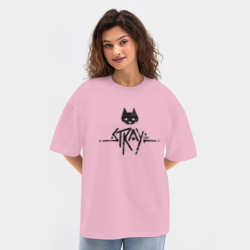Женская футболка Oversize хлопок texturе Logo Stray game - фото 2