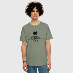 Мужская футболка хлопок Oversize Logo Stray game - фото 2