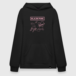 Худи SuperOversize хлопок Blackpink автографы Блэкпинк