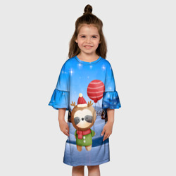 Детское платье 3D Панда в костюме оленя - фото 2