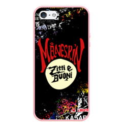 Чехол для iPhone 5/5S матовый Maneskin, логотипы рок групп