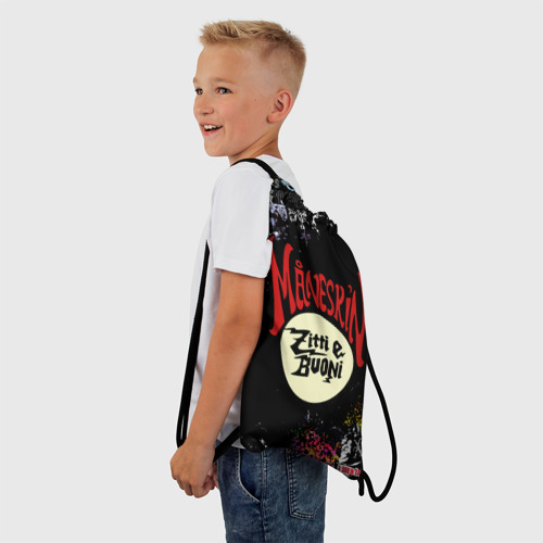 Рюкзак-мешок 3D Maneskin, логотипы рок групп - фото 3