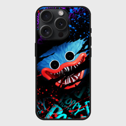 Чехол силиконовый для Apple iPhone 15 Pro матовый Poppy Playtime лицо монстра Хаги Ваги