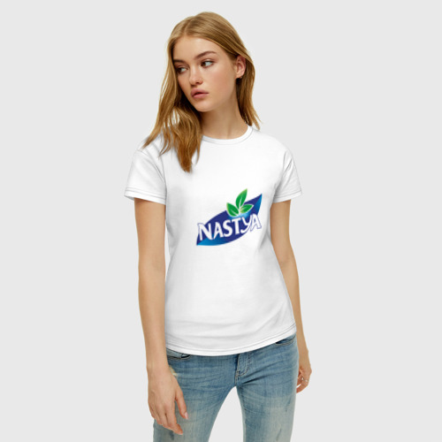 Женская футболка хлопок Nestea Настя, цвет белый - фото 3