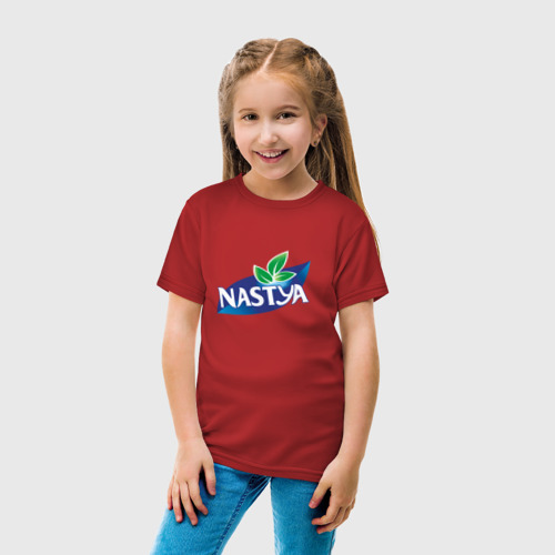 Детская футболка хлопок Nestea Настя, цвет красный - фото 5