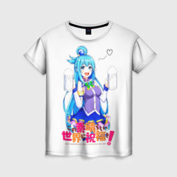 Женская футболка 3D Аква - Konosuba