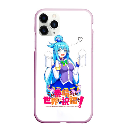 Чехол для iPhone 11 Pro Max матовый Аква - Konosuba, цвет розовый