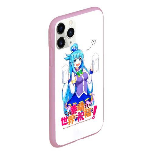 Чехол для iPhone 11 Pro Max матовый Аква - Konosuba, цвет розовый - фото 3