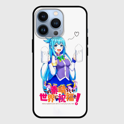 Чехол для iPhone 13 Pro Аква - Konosuba, цвет черный