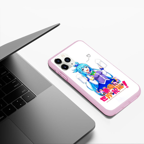 Чехол для iPhone 11 Pro Max матовый Аква - Konosuba, цвет розовый - фото 5
