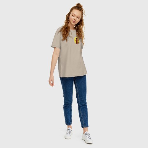 Женская футболка хлопок Oversize с принтом Жмышенко Логотип, вид сбоку #3